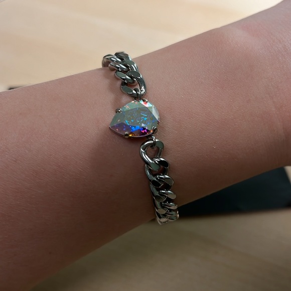 Hrh Collection Micro Dauphine Bracelet - Silvertone, Unicorn AB - Picture 5 of 7